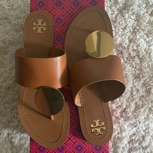 Tory Burch Gold Disc Sandals